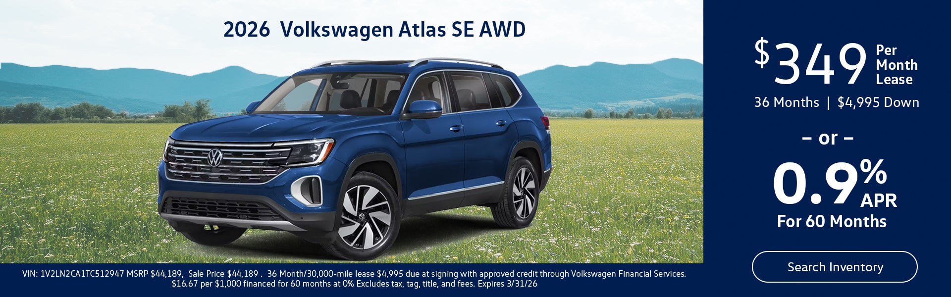 2026 Volkswagen Atlas SE AWD