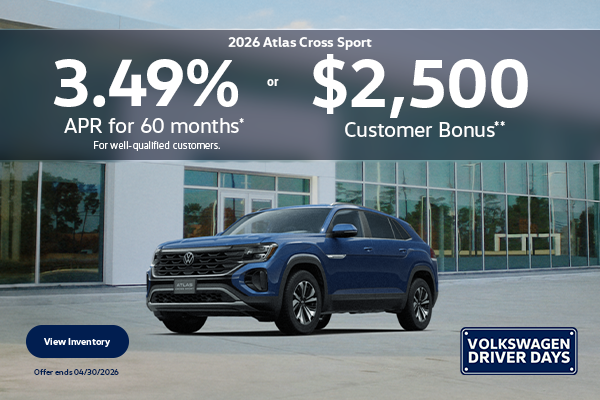 3.49% APR for 60 Months or $2,500 Customer Bonus