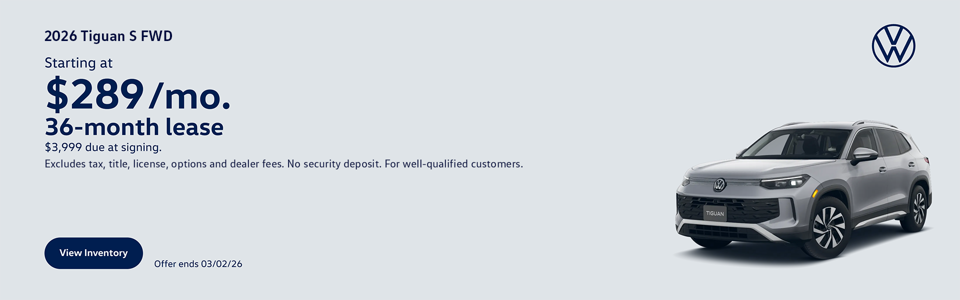 2026 Tiguan S Feb offer