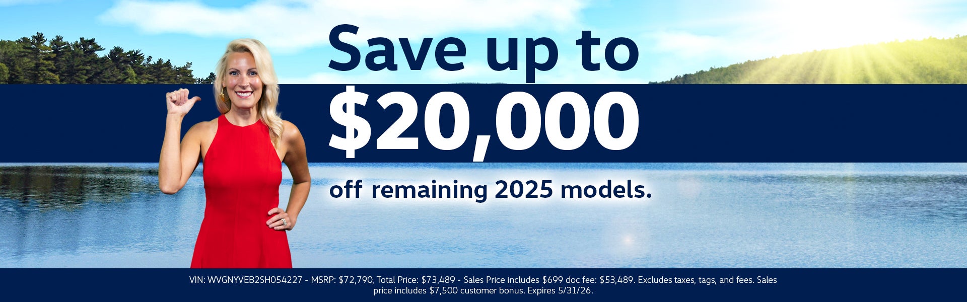Save up to $20,000 on remaining models.