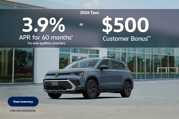 3.9% APR for 60 Months or $500 Customer Bonus
